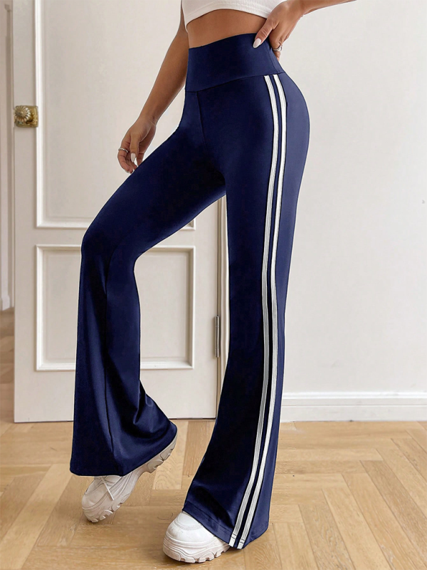 Women's high waist drape wide leg straight bootcut trousers casual pants
