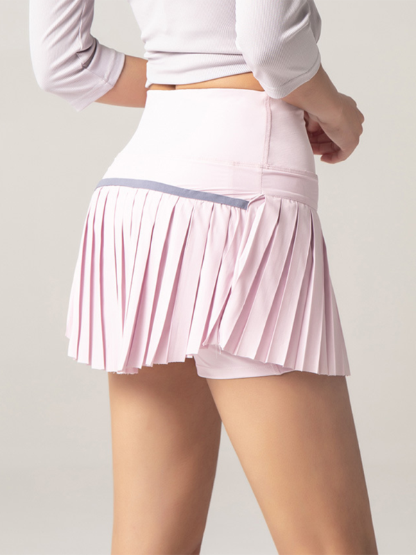 Anti-exposure outdoor quick-drying pocket culottes sports shorts tennis pleated skirt