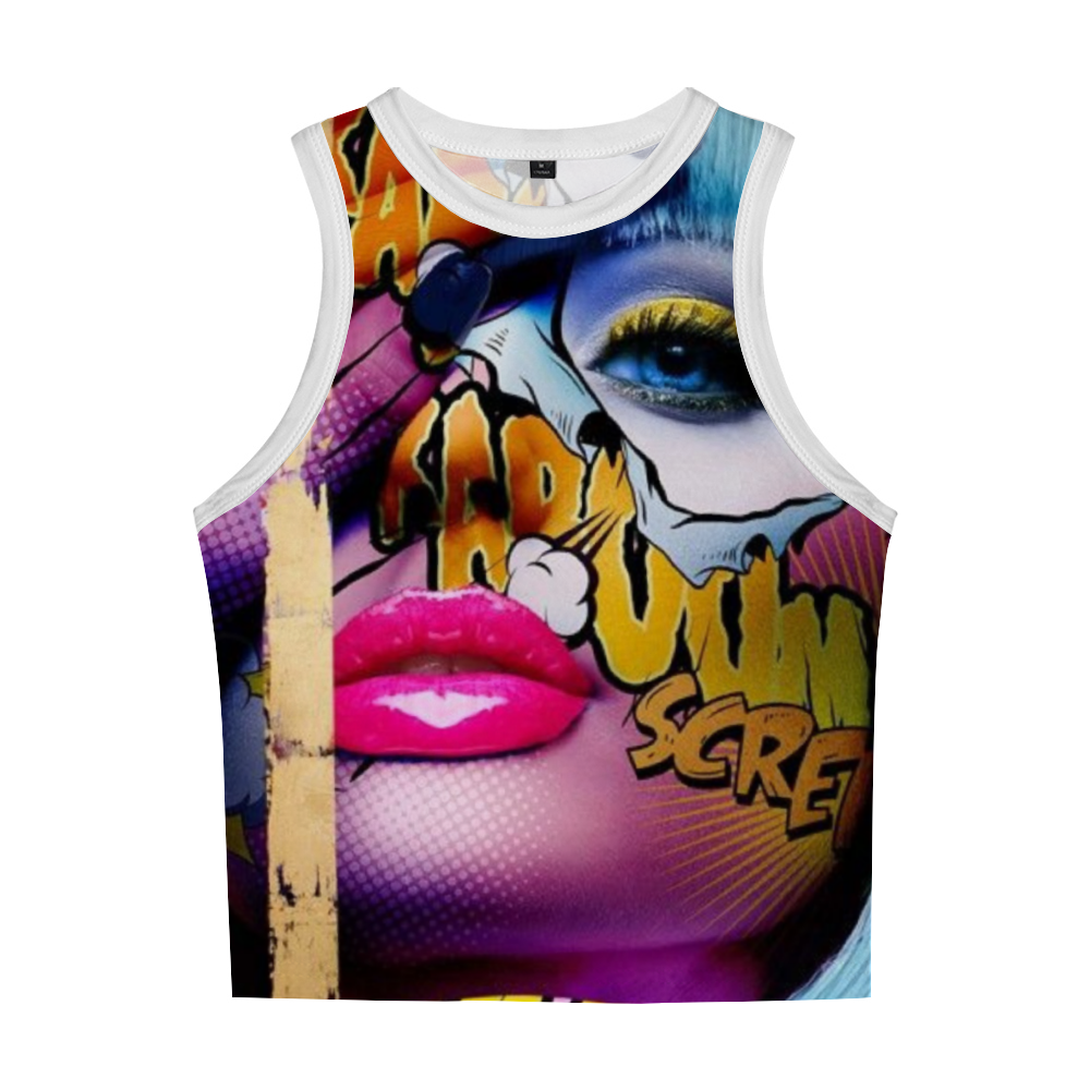 All Over Print Women's Sleeveless Top Crop Top Cropped Tank Top