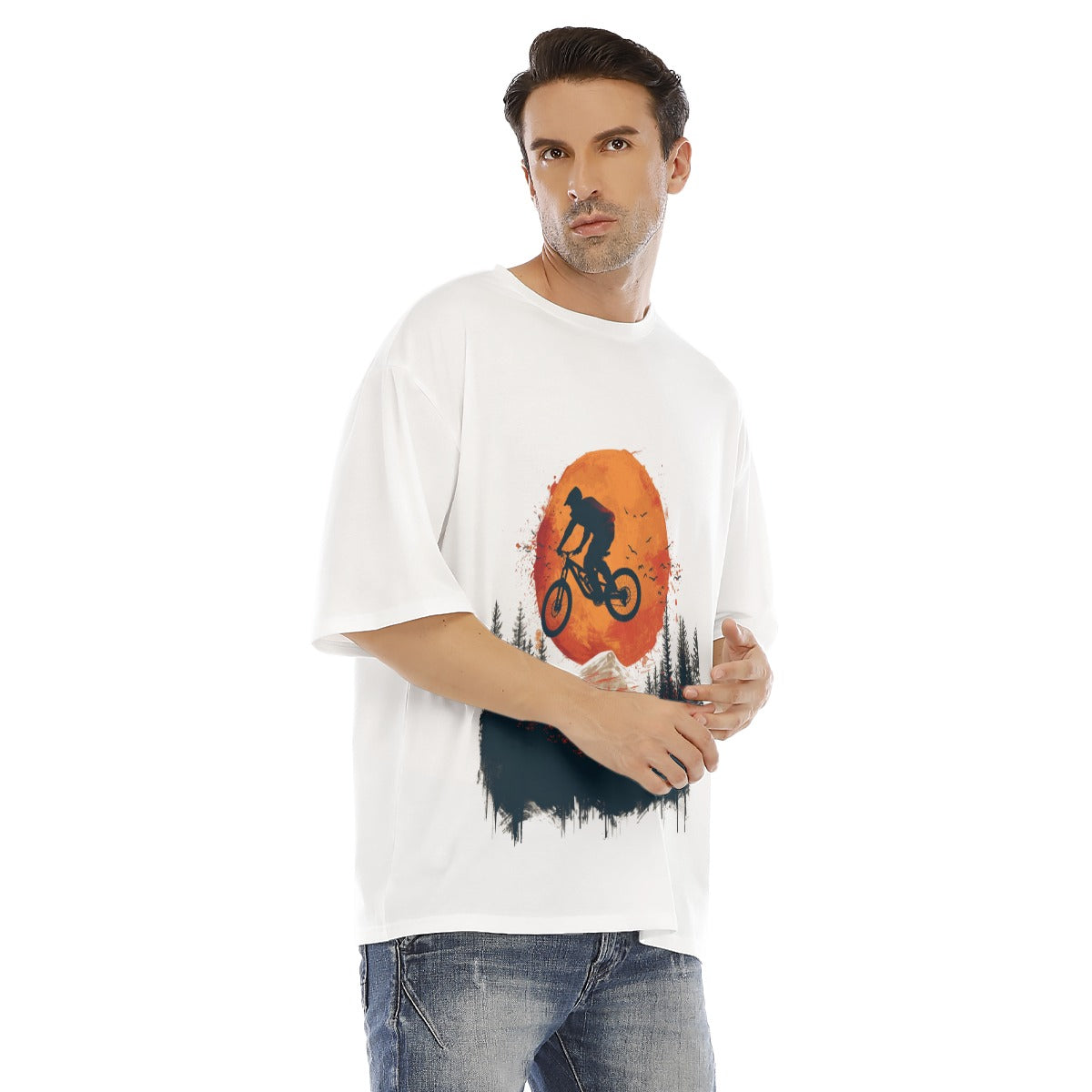 All-Over Print Men's Drop Shoulder T-shirt With Short Sleeve