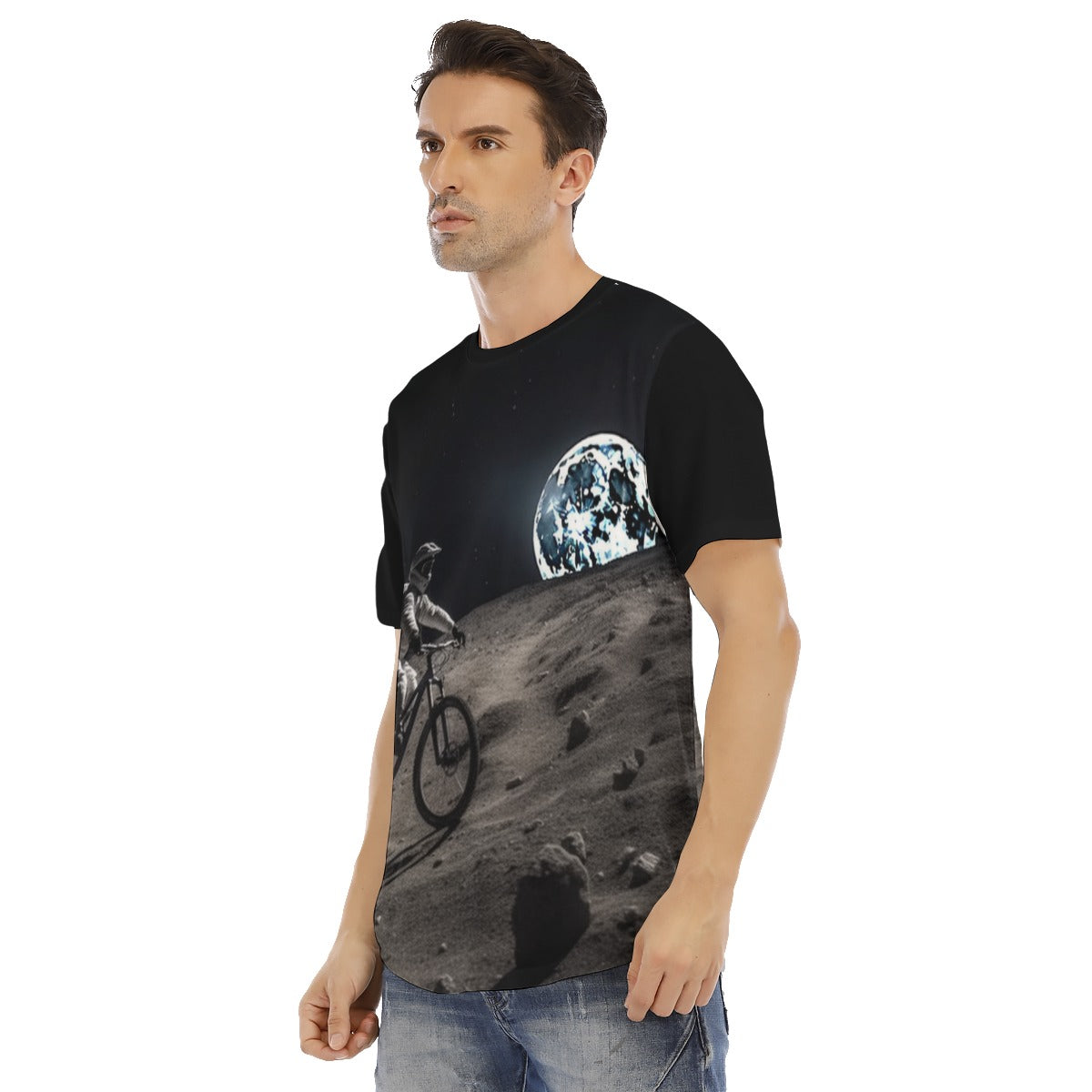 All-Over Print Men's Short Sleeve Rounded Hem T-shirt