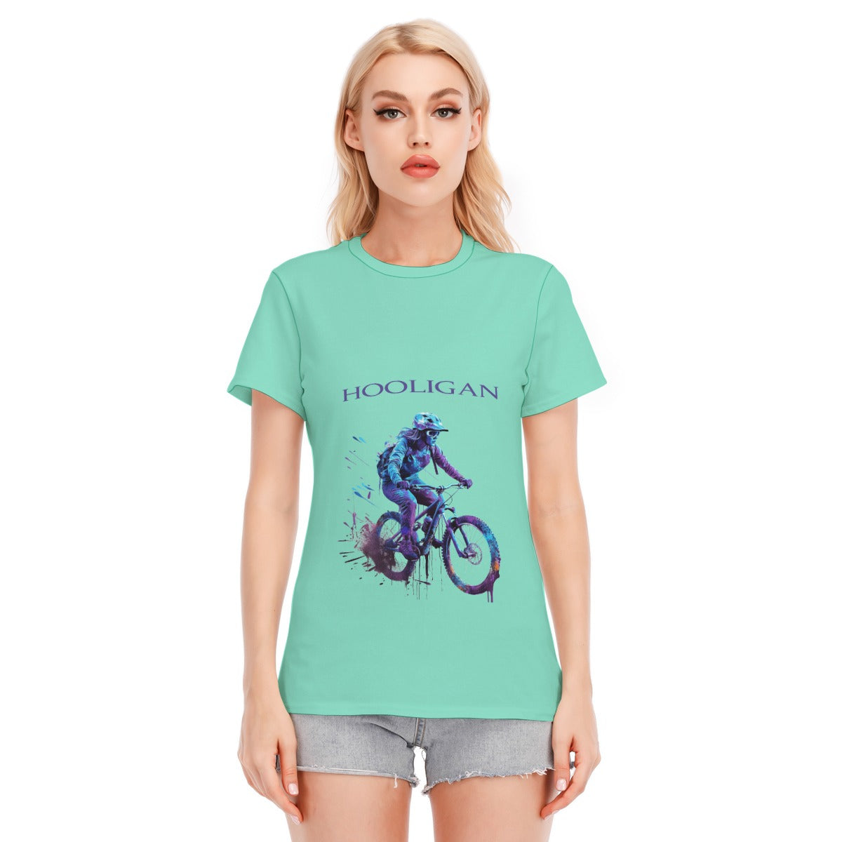 All-Over Print Women's Round Neck T-Shirt | 190GSM Cotton