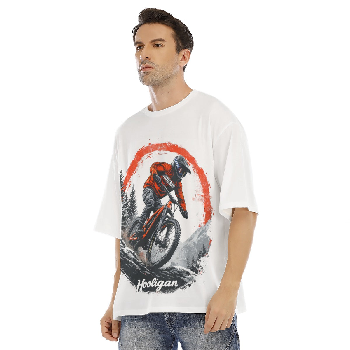 All-Over Print Men's Drop Shoulder T-shirt With Short Sleeve