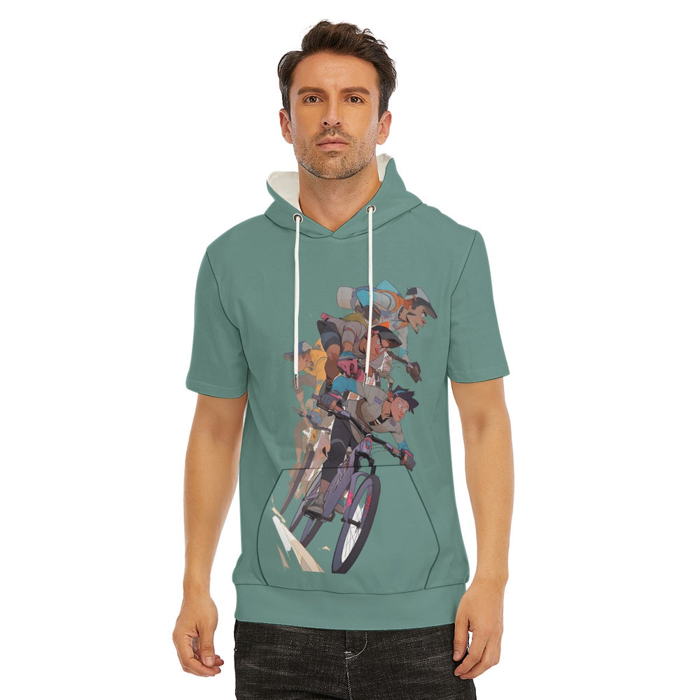 All-Over Print Men's T-Shirt With Hood | 190GSM Cotton