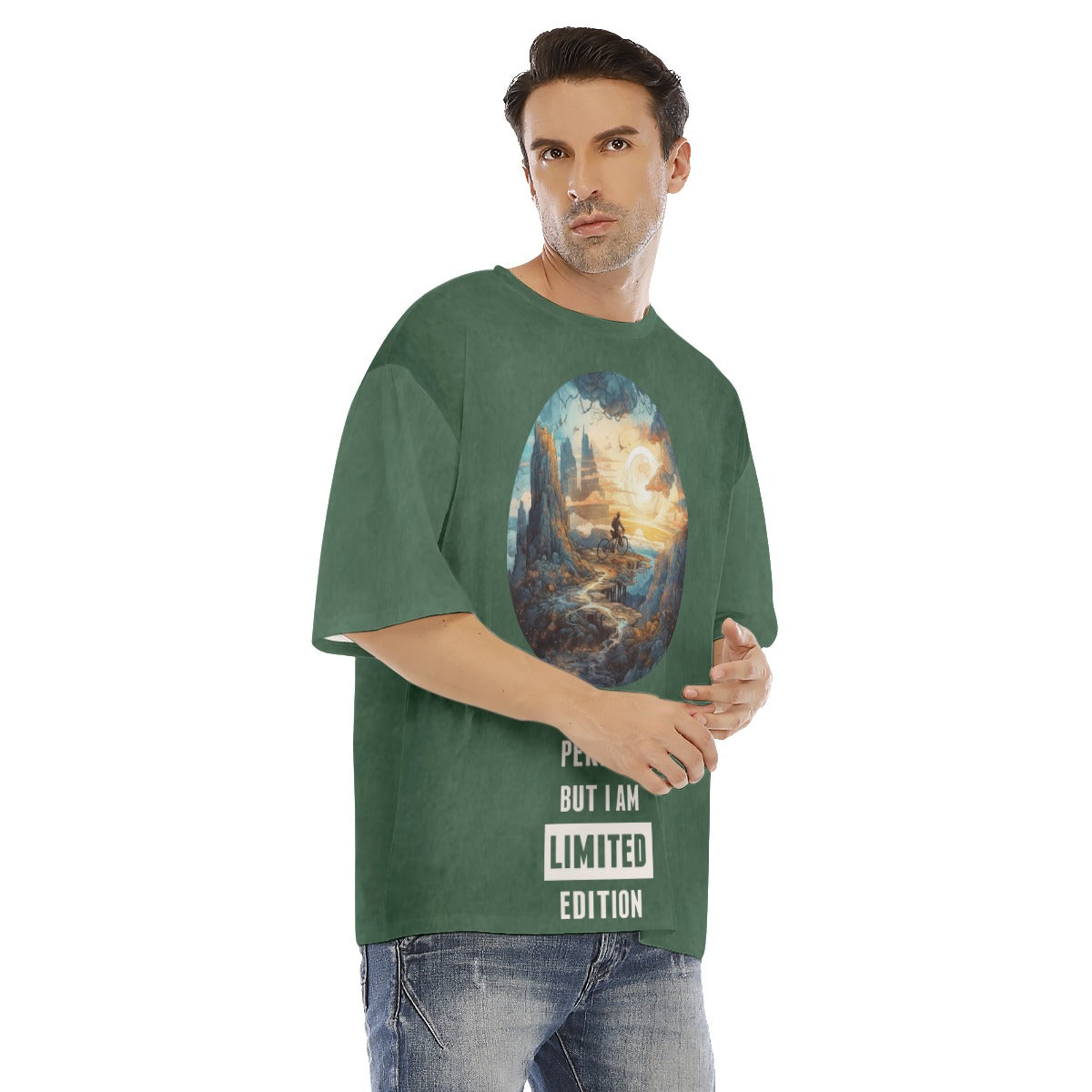 All-Over Print Men's Drop Shoulder T-shirt With Short Sleeve