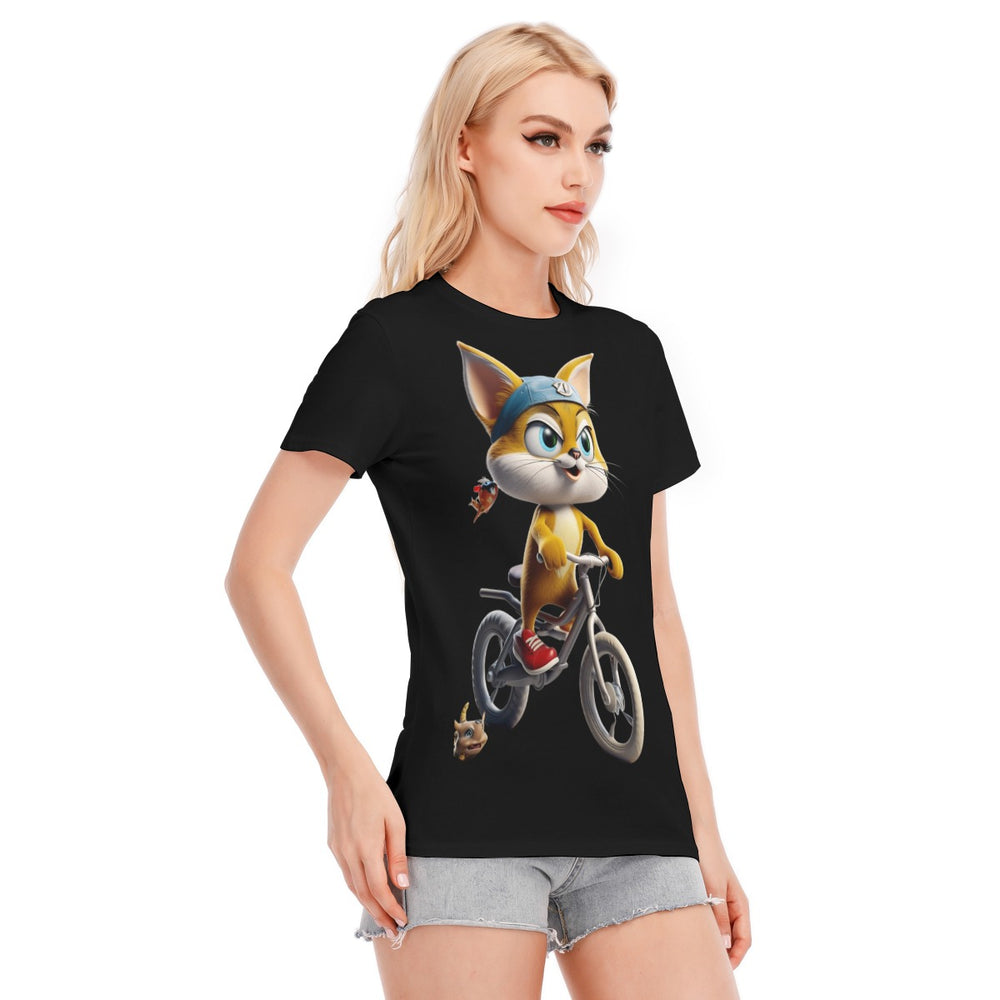 All-Over Print Women's Round Neck T-Shirt | 190GSM Cotton