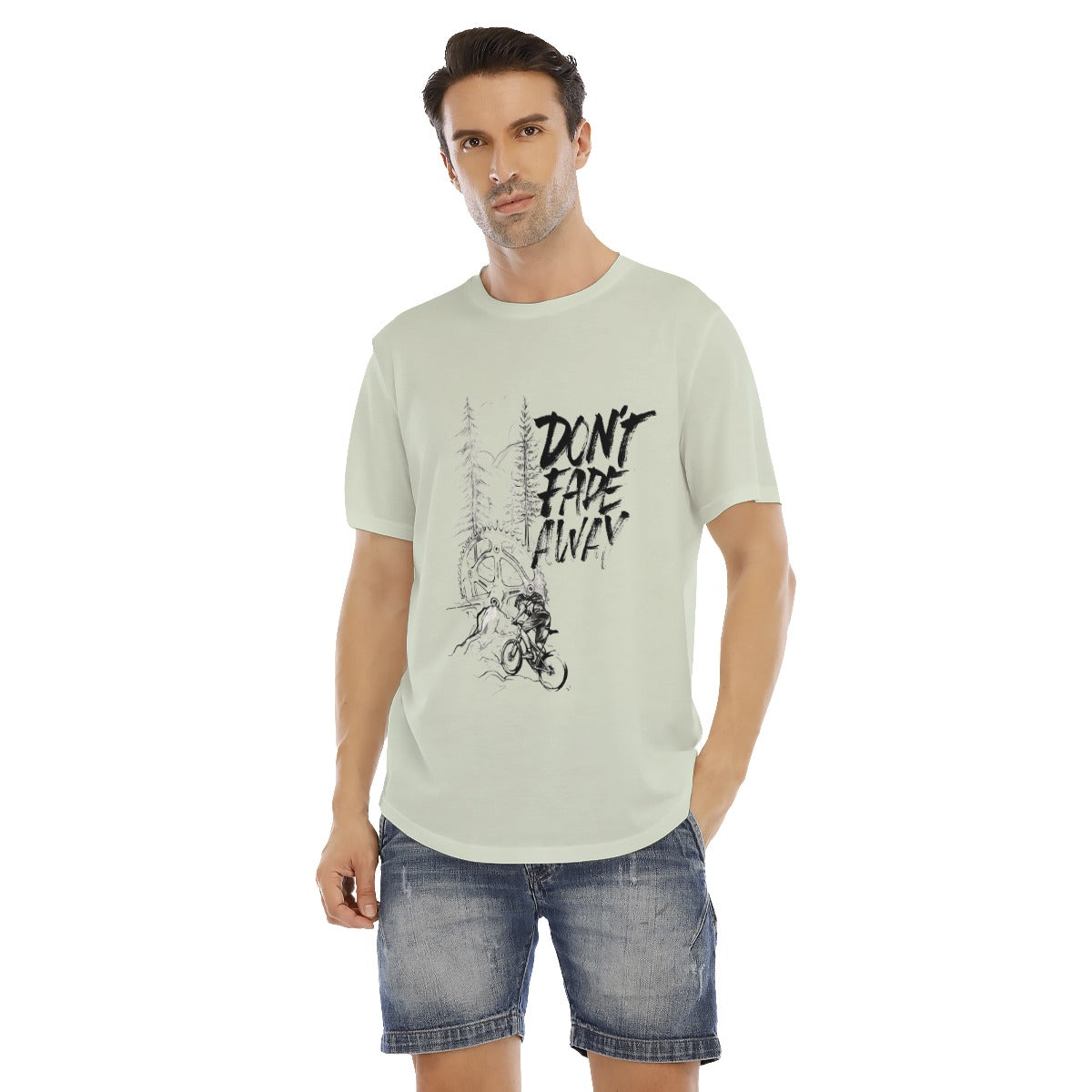 All-Over Print Men's Short Sleeve Rounded Hem T-shirt