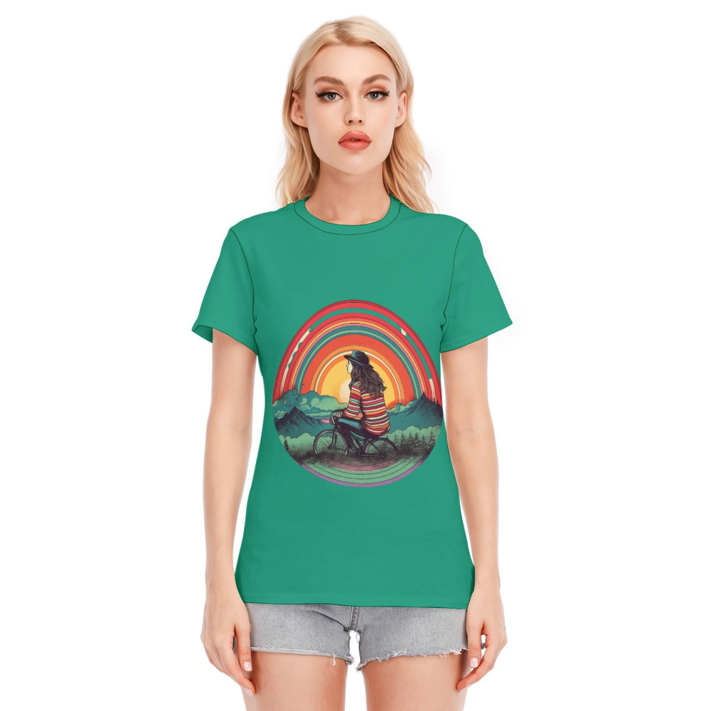 All-Over Print Women's Round Neck T-Shirt | 190GSM Cotton