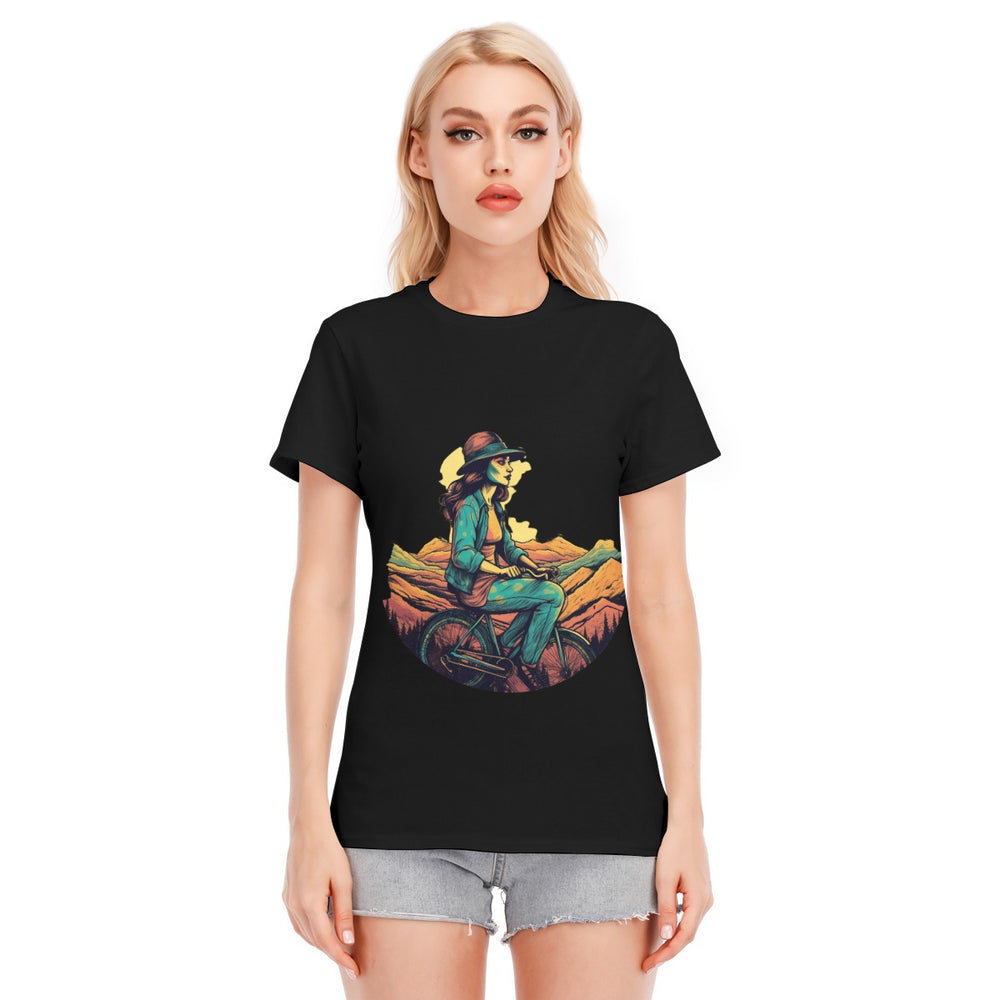 All-Over Print Women's Round Neck T-Shirt | 190GSM Cotton