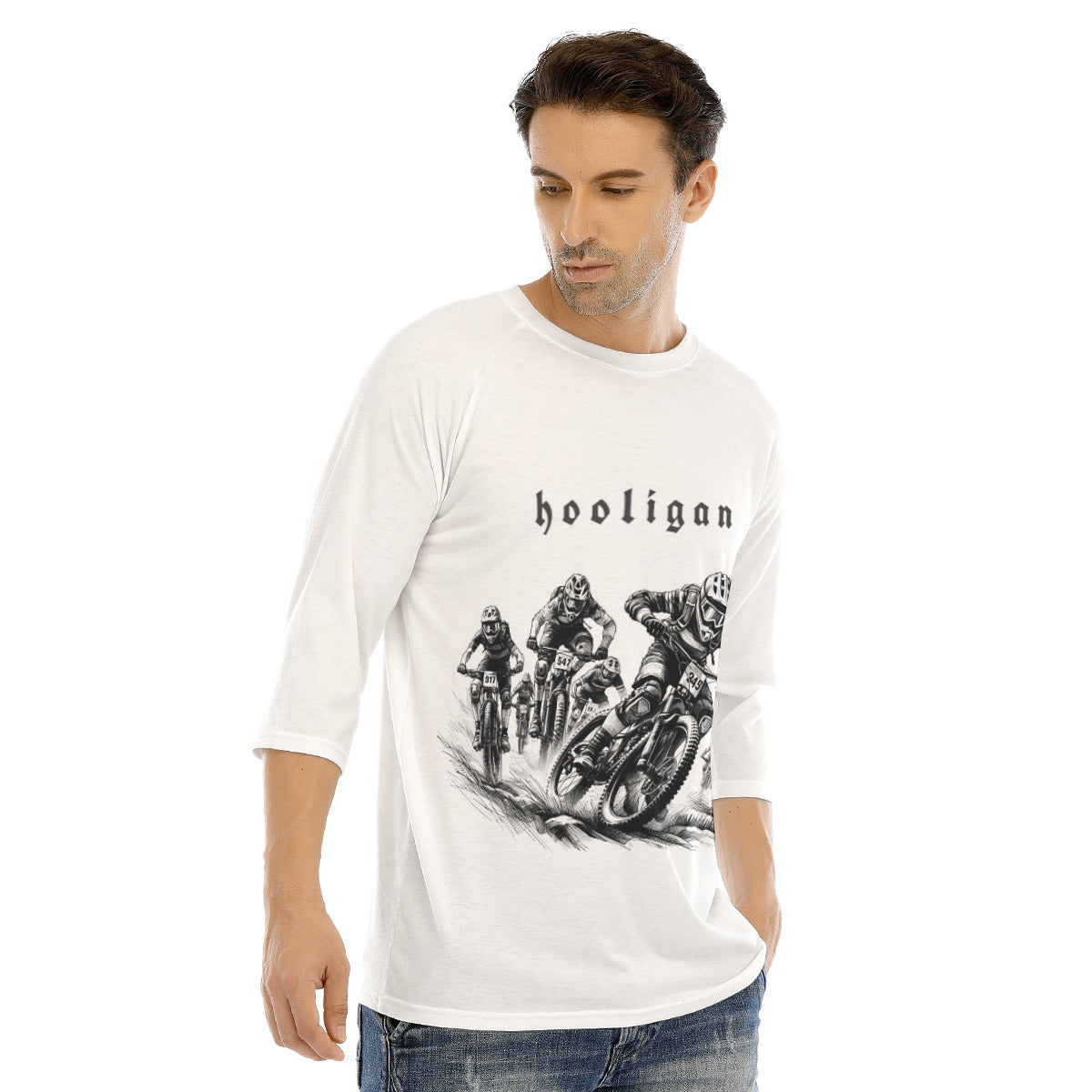 All-Over Print Men's O-neck Raglan Sleeve T-shirt