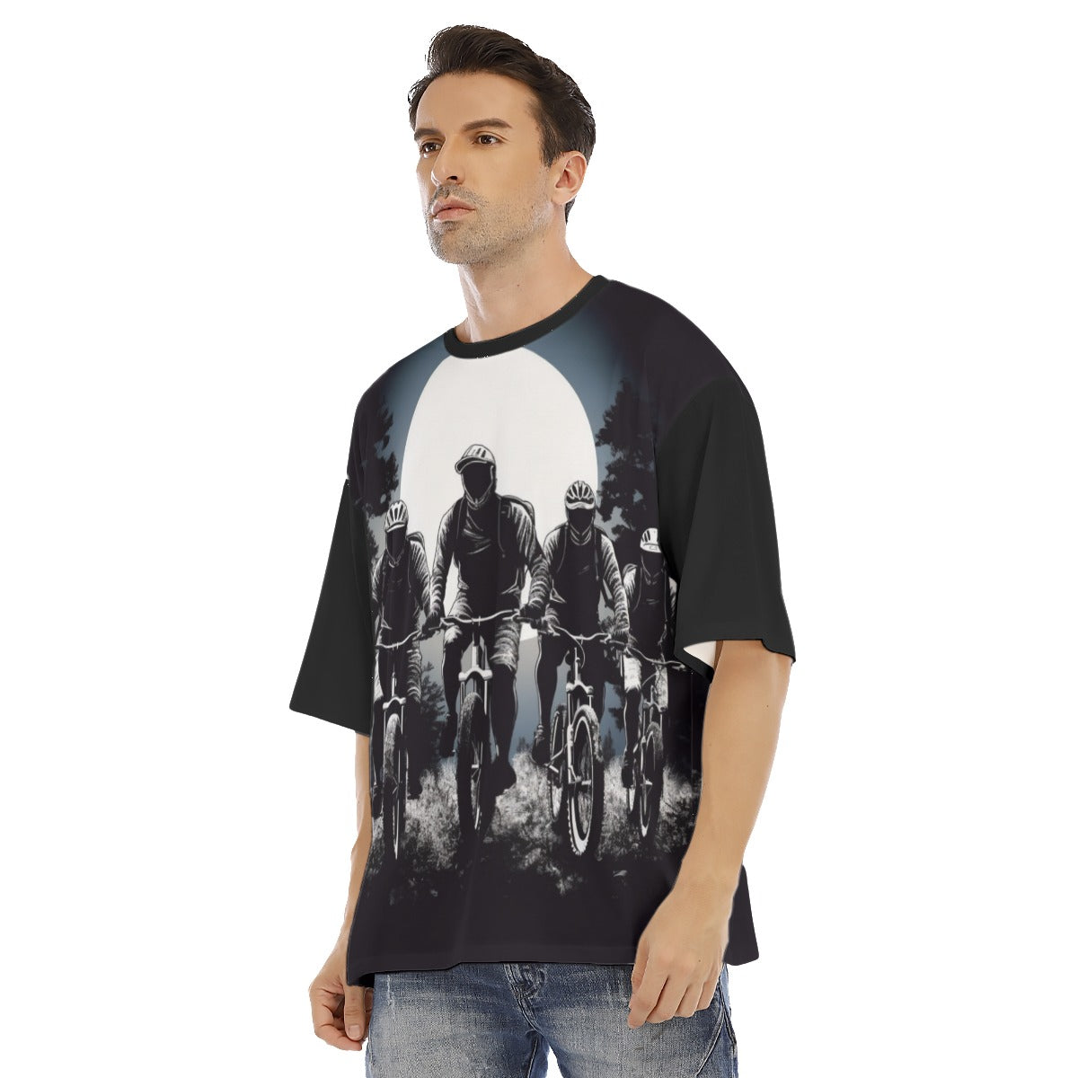 All-Over Print Men's Drop Shoulder T-shirt With Short Sleeve