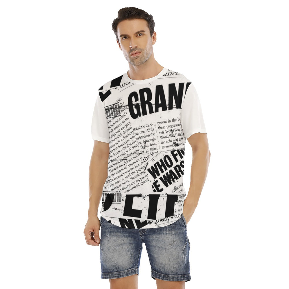 All-Over Print Men's Short Sleeve Rounded Hem T-shirt