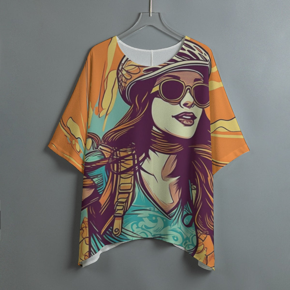 All-Over Print Women's Bat Sleeve Shirt