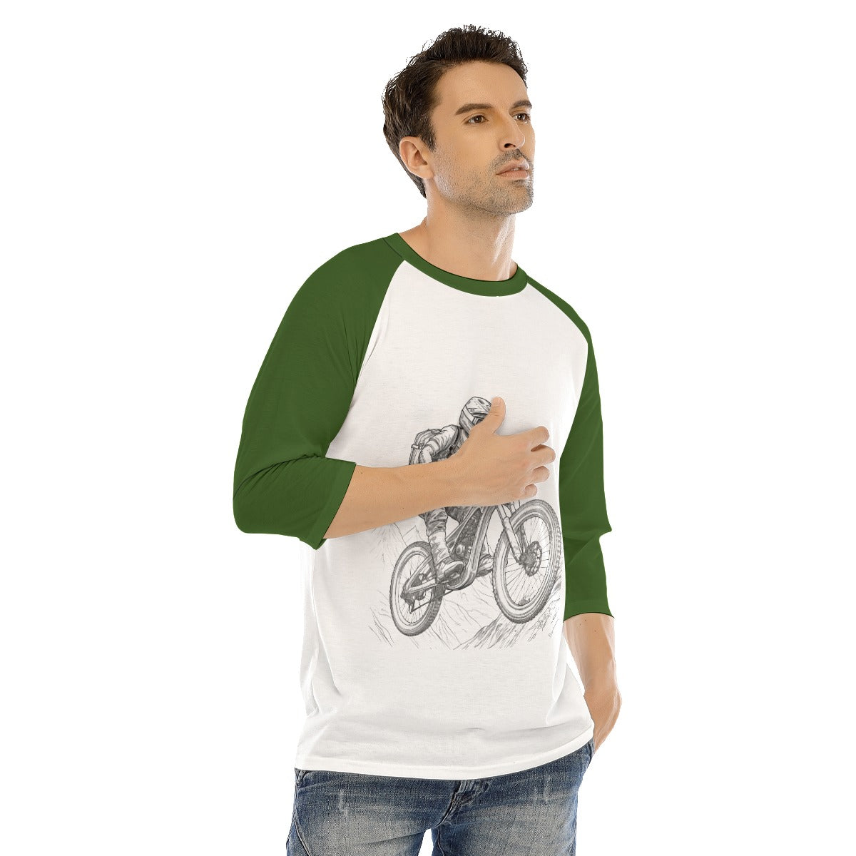 All-Over Print Men's O-neck Raglan Sleeve T-shirt