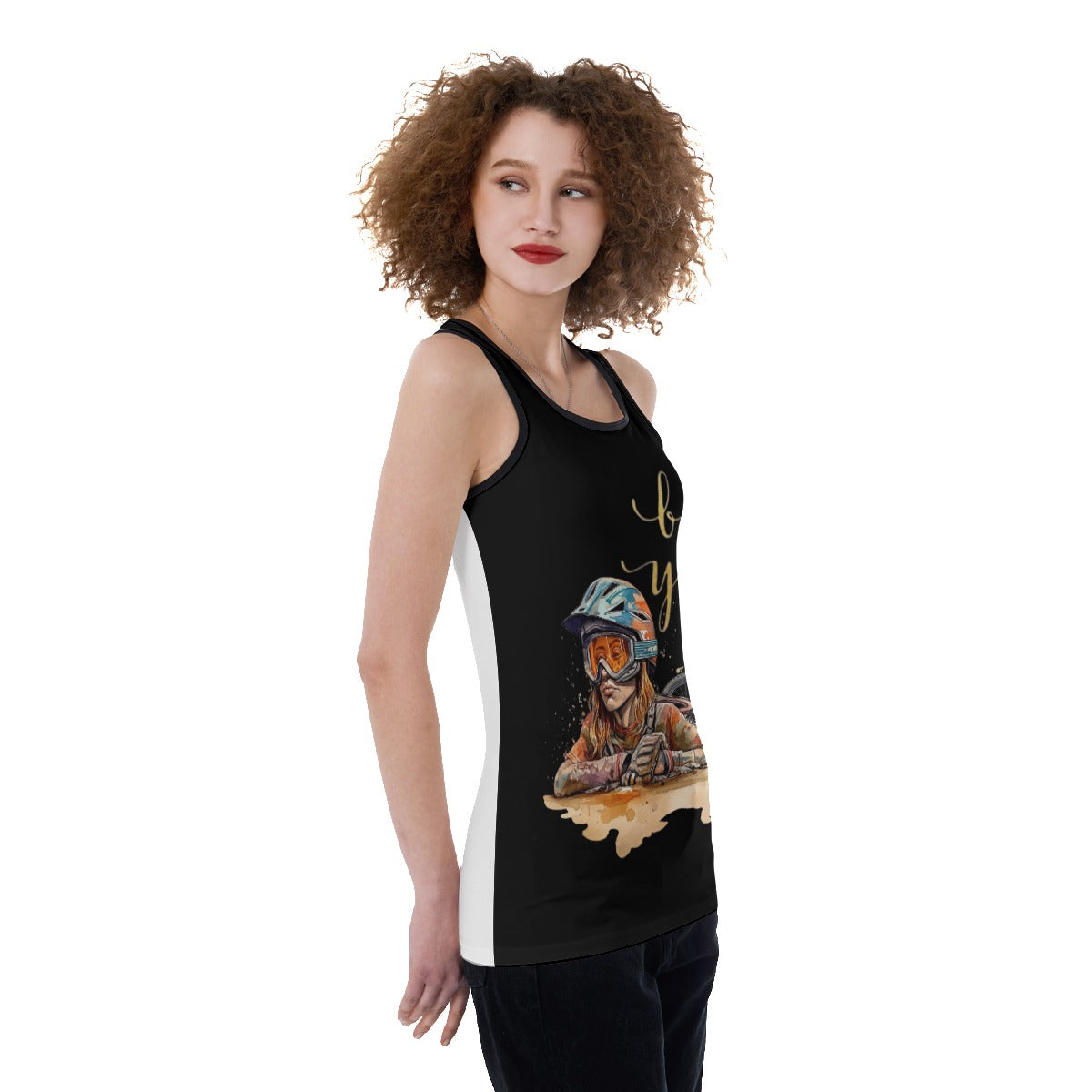 All-Over Print Women's Back Hollow Tank Top