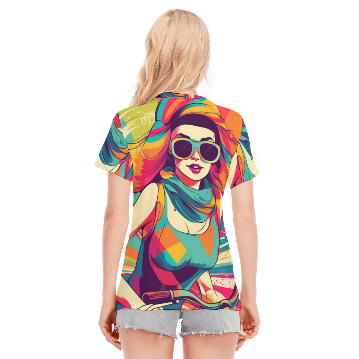 All-Over Print Women's Round Neck T-Shirt | 190GSM Cotton