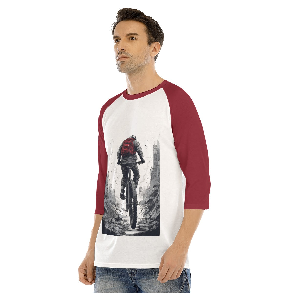All-Over Print Men's O-neck Raglan Sleeve T-shirt