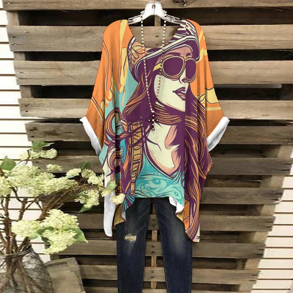 All-Over Print Women's Bat Sleeve Shirt