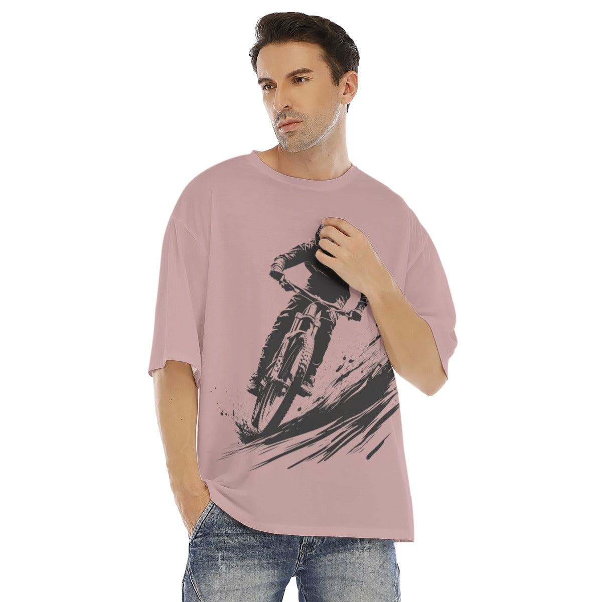 All-Over Print Men's Drop Shoulder T-shirt With Short Sleeve