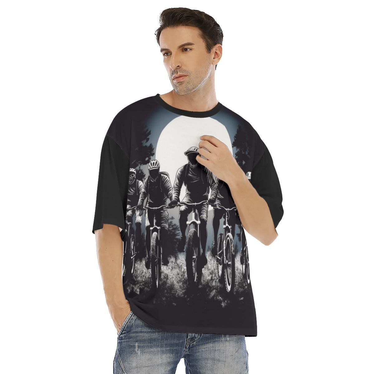 All-Over Print Men's Drop Shoulder T-shirt With Short Sleeve