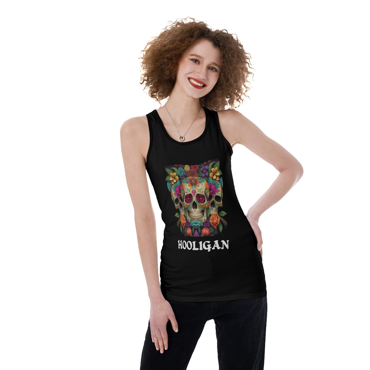 All-Over Print Women's Back Hollow Tank Top