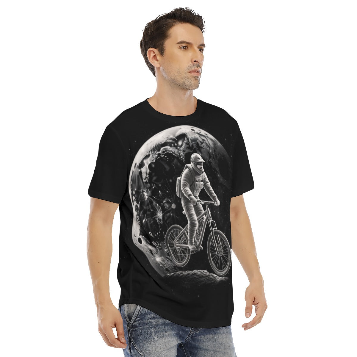 All-Over Print Men's Short Sleeve Rounded Hem T-shirt