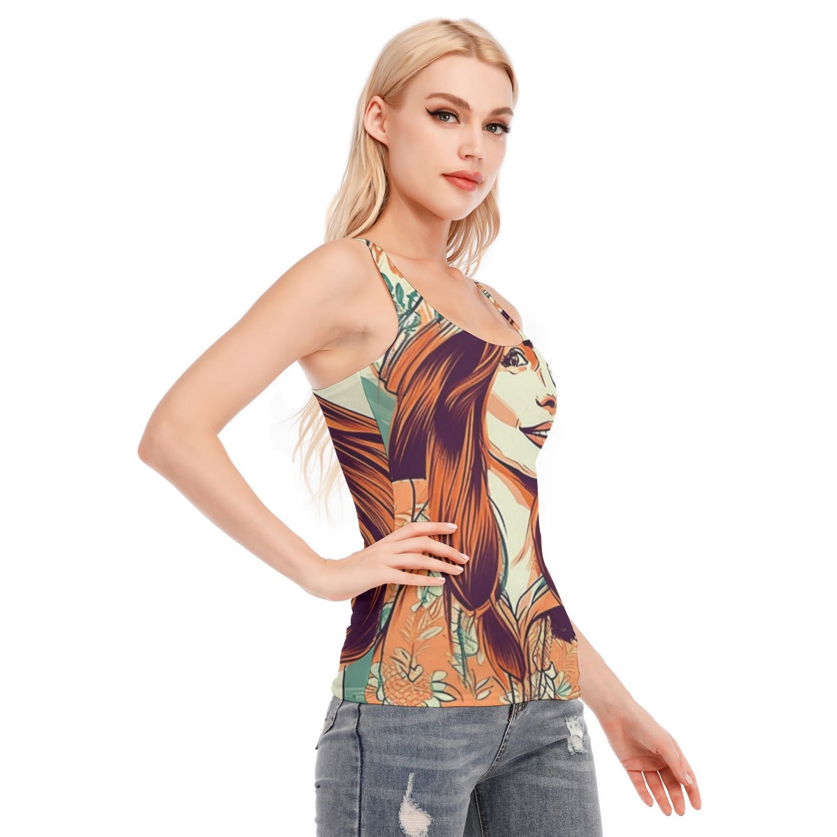 All-Over Print Women's Racer Vest | 190GSM Cotton