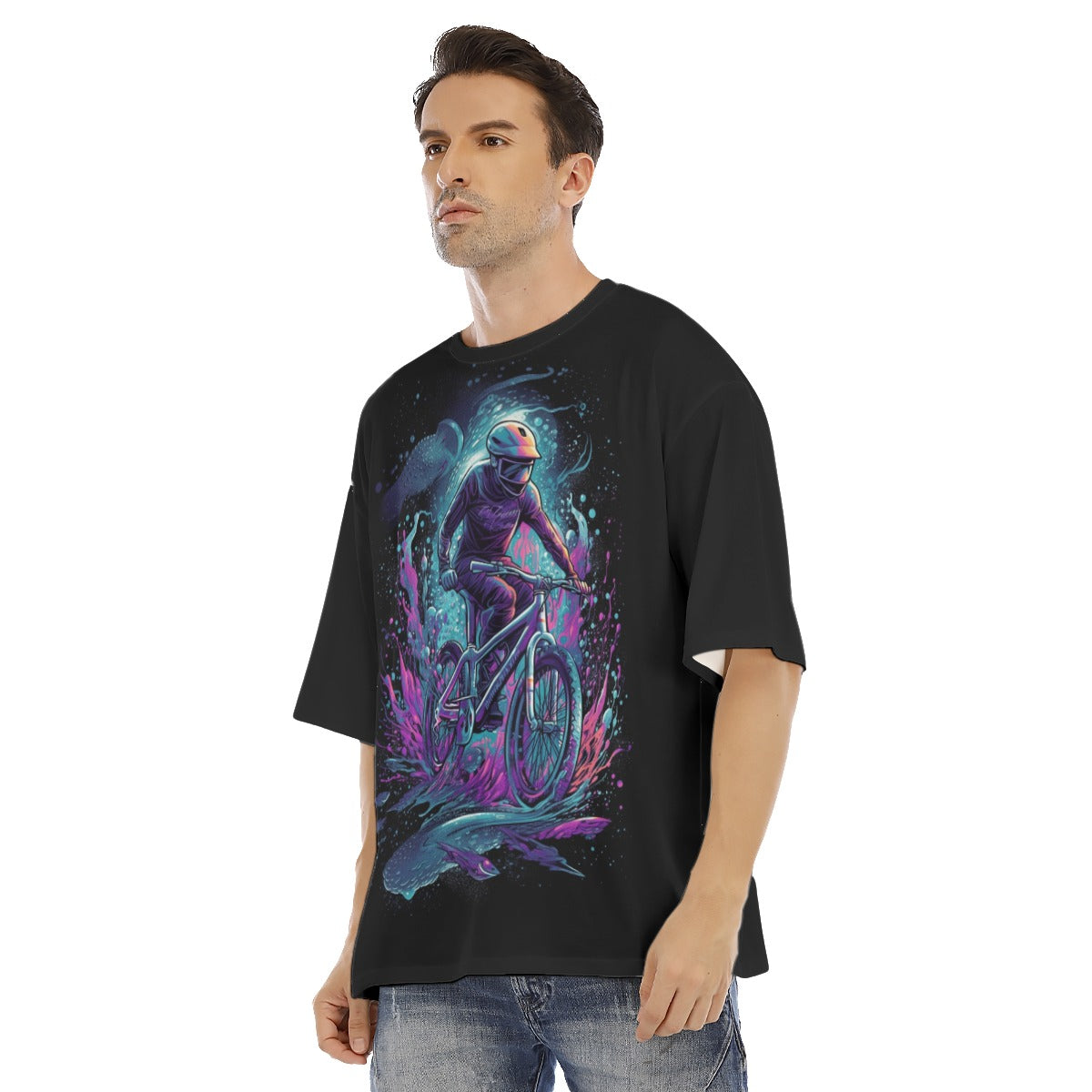 All-Over Print Men's Drop Shoulder T-shirt With Short Sleeve