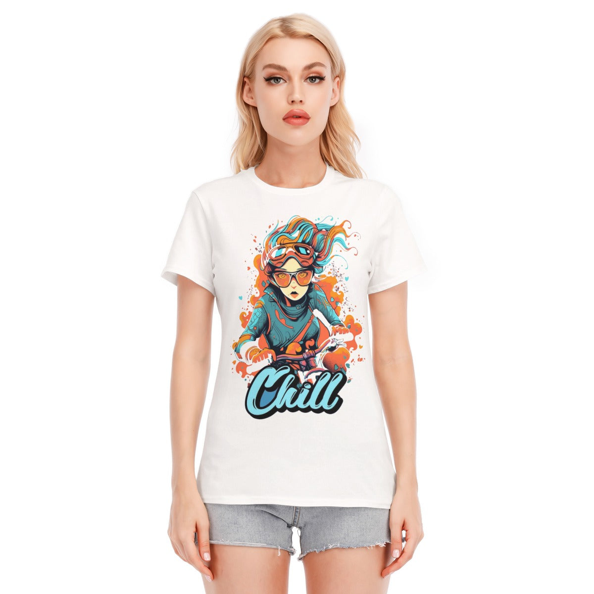 All-Over Print Women's Round Neck T-Shirt | 190GSM Cotton