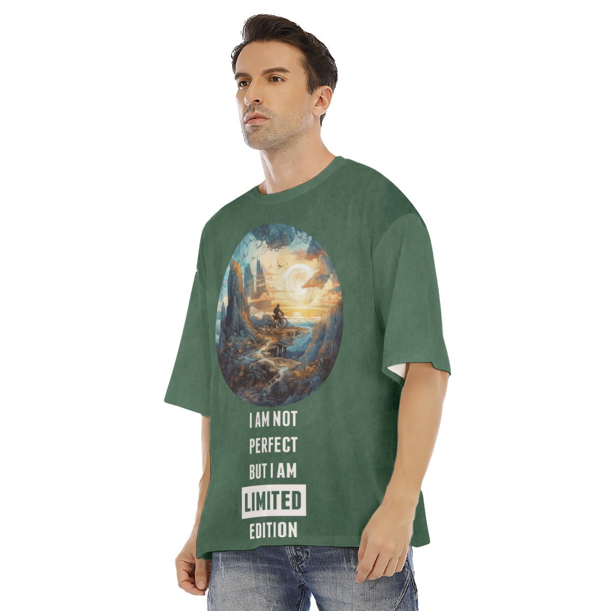 All-Over Print Men's Drop Shoulder T-shirt With Short Sleeve