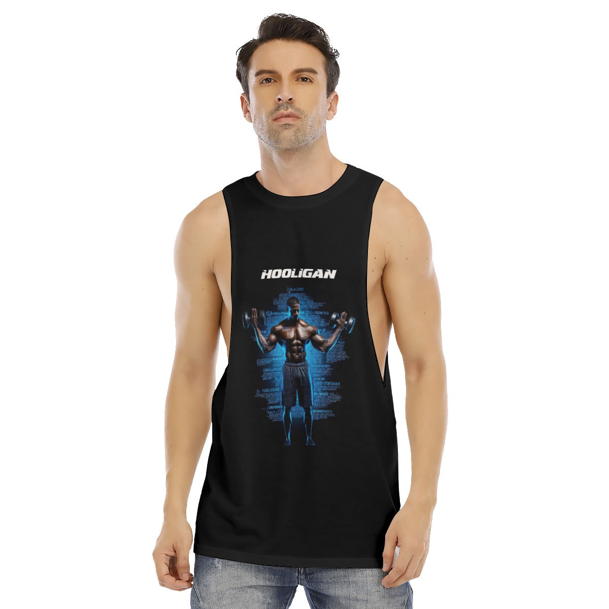 All-Over Print Men's O-neck Long Tank Top