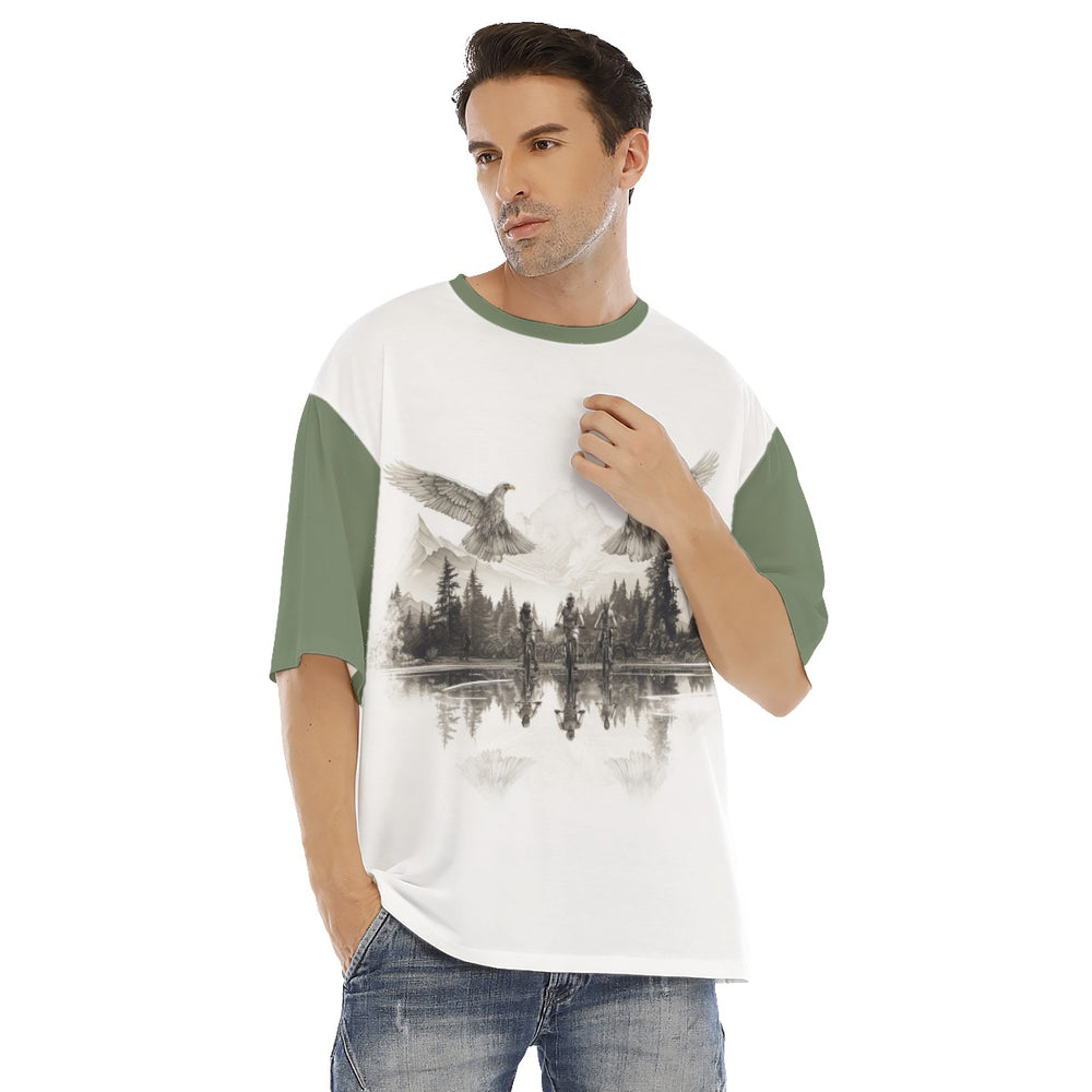 All-Over Print Men's Drop Shoulder T-shirt With Short Sleeve