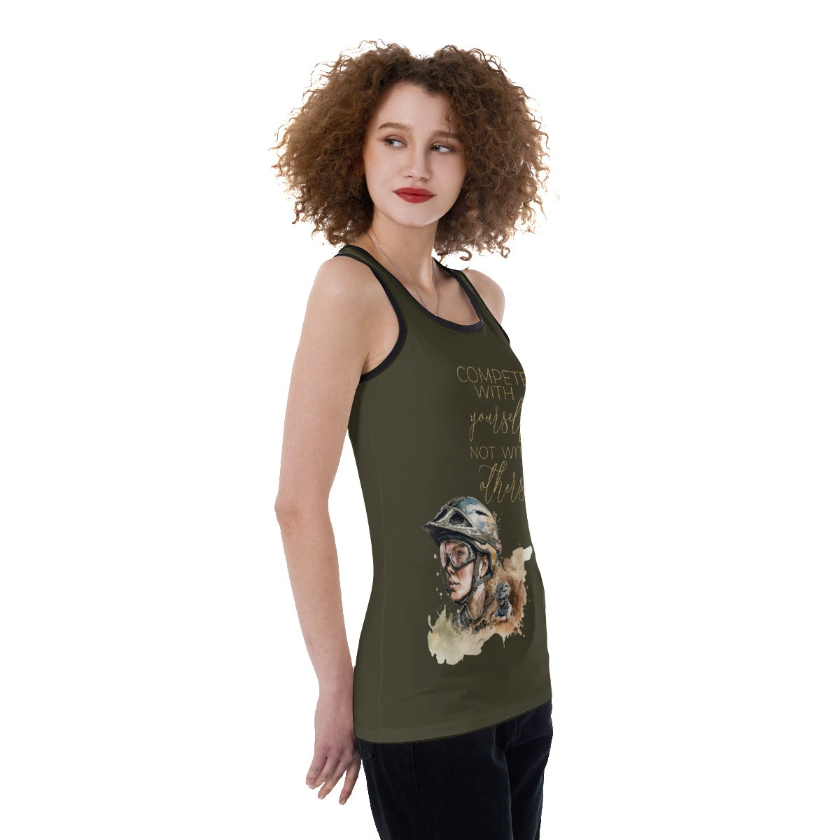 All-Over Print Women's Back Hollow Tank Top