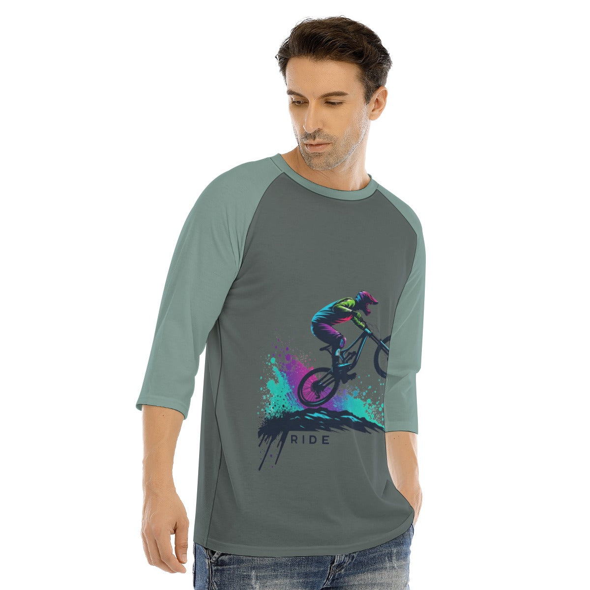 All-Over Print Men's O-neck Raglan Sleeve T-shirt