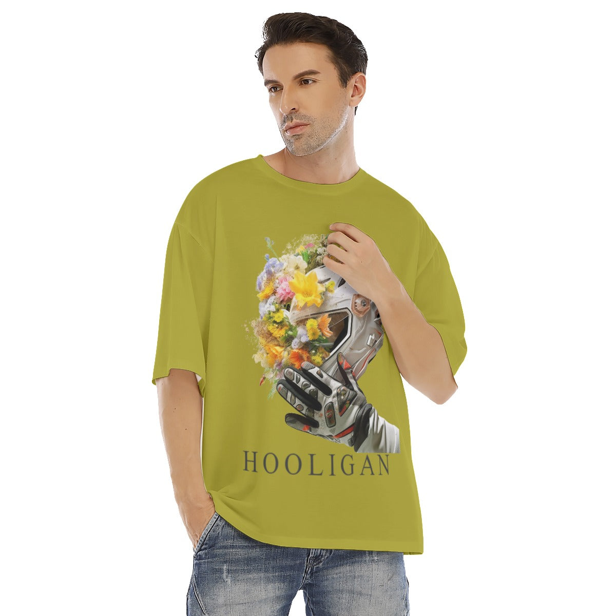 All-Over Print Men's Drop Shoulder T-shirt With Short Sleeve