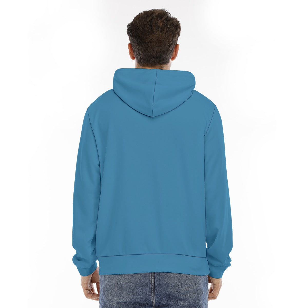All-Over Print Men's Hoodie With Placket Double Zipper