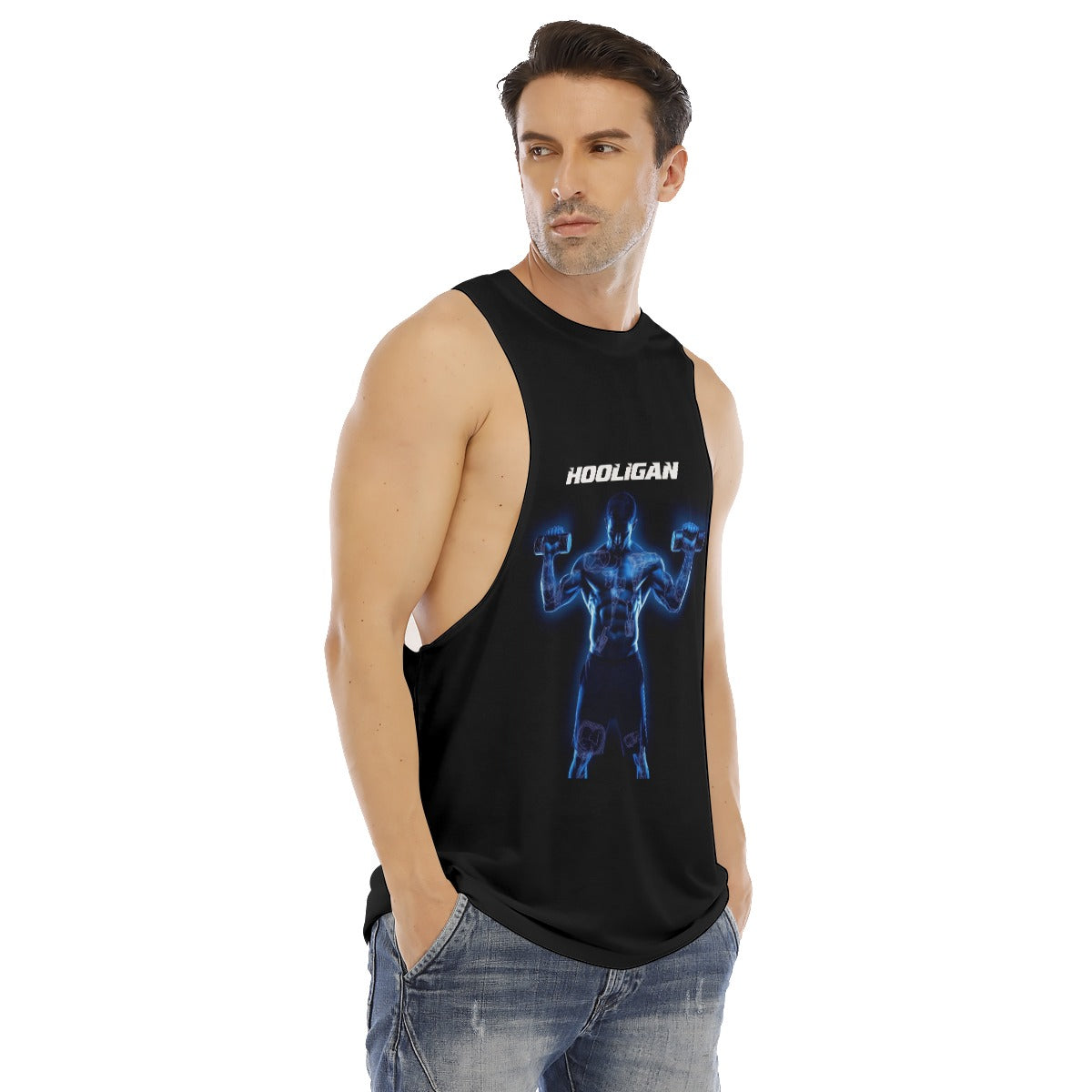 All-Over Print Men's O-neck Long Tank Top