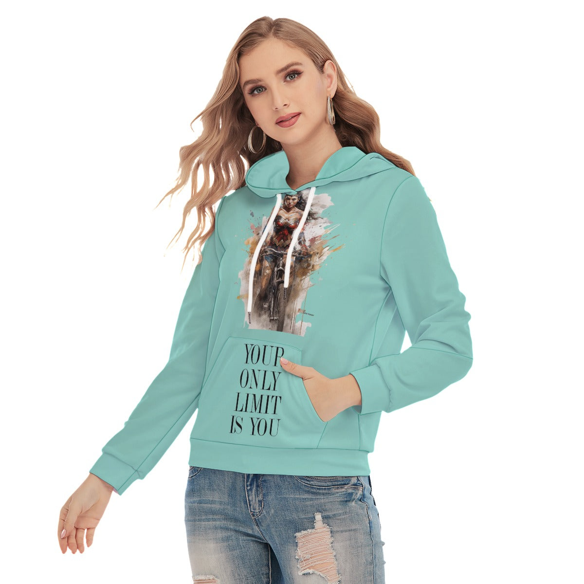 All-Over Print Women's Slim Pullover Hoodie