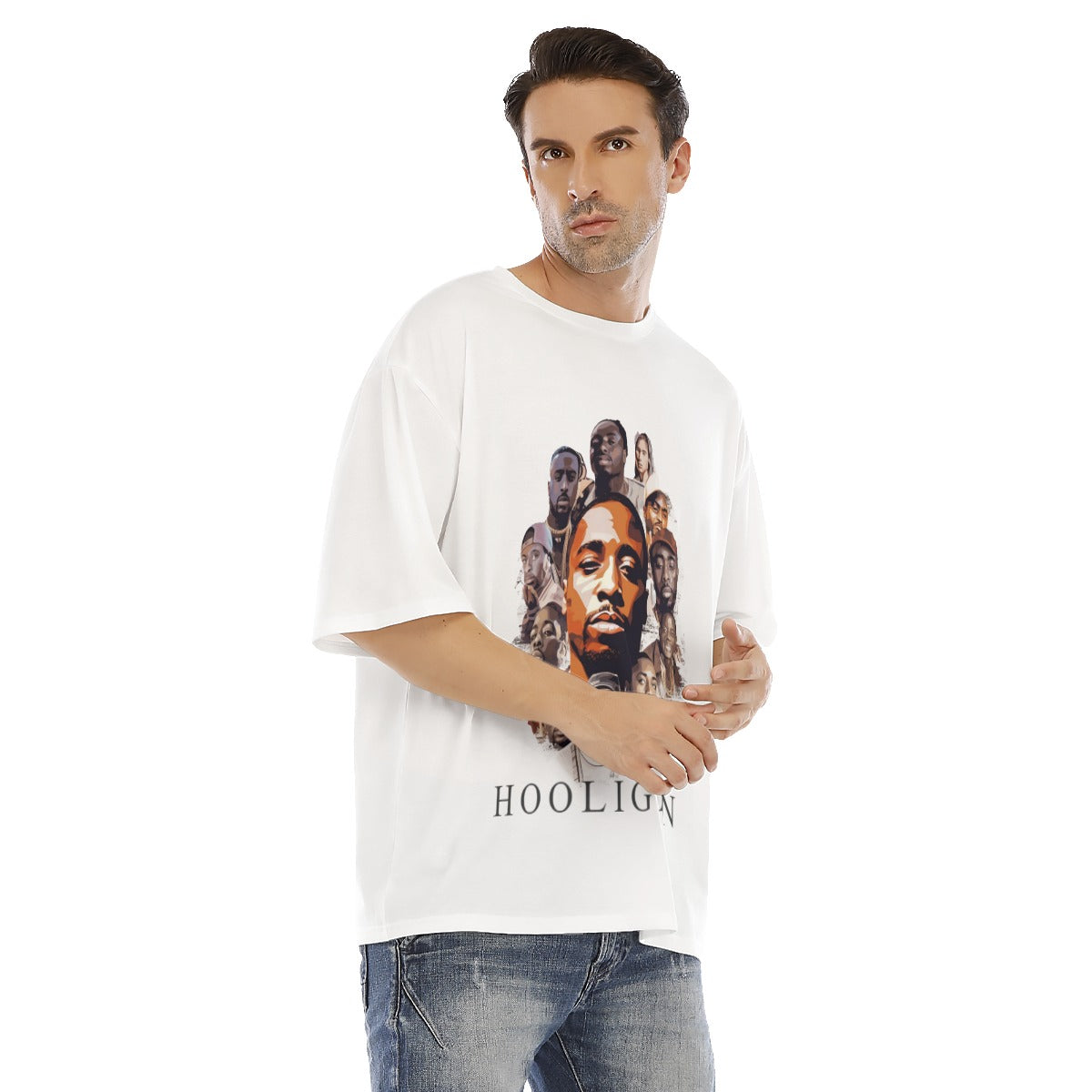 All-Over Print Men's Drop Shoulder T-shirt With Short Sleeve