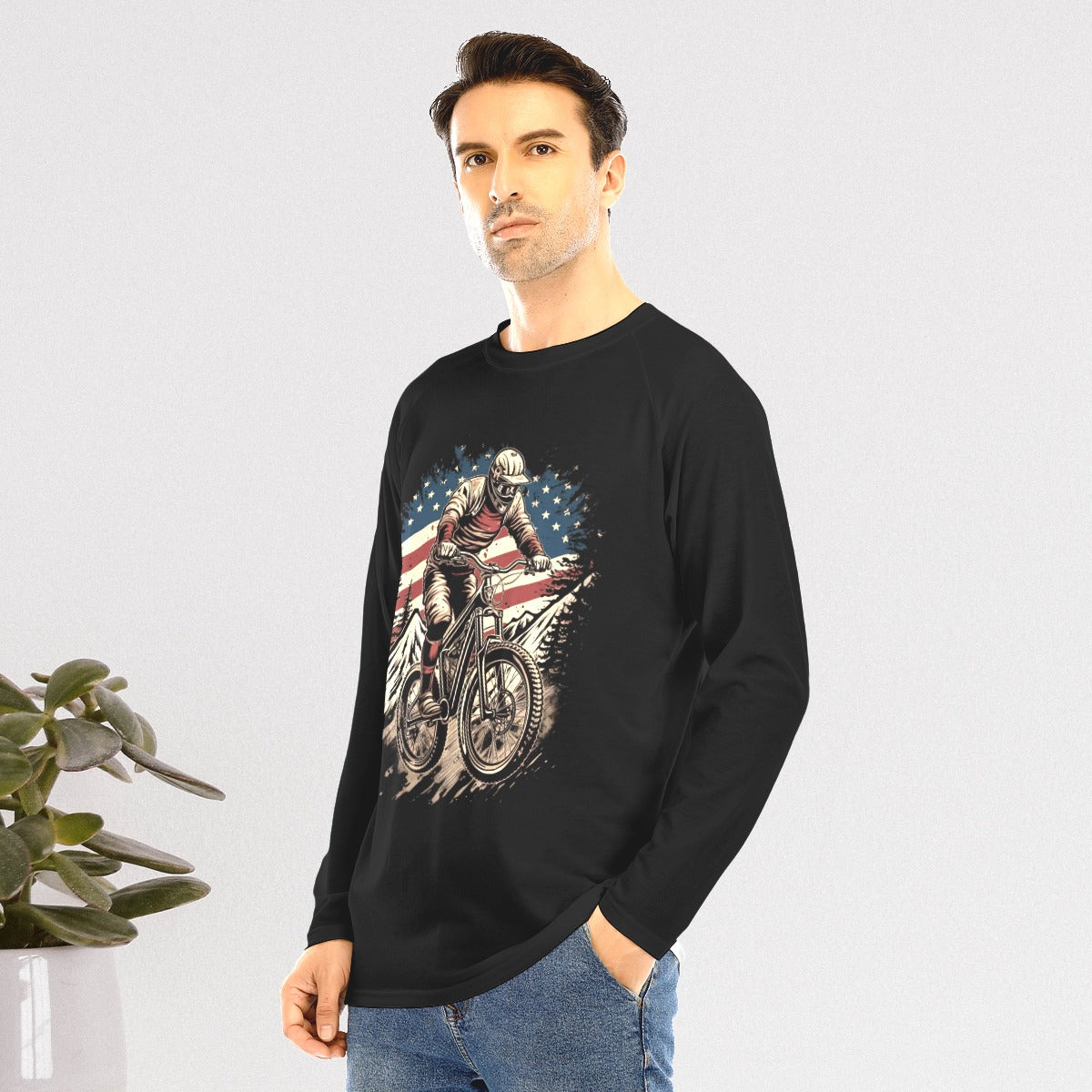 All-Over Print Men's Long Sleeve T-shirt With Raglan Sleeve