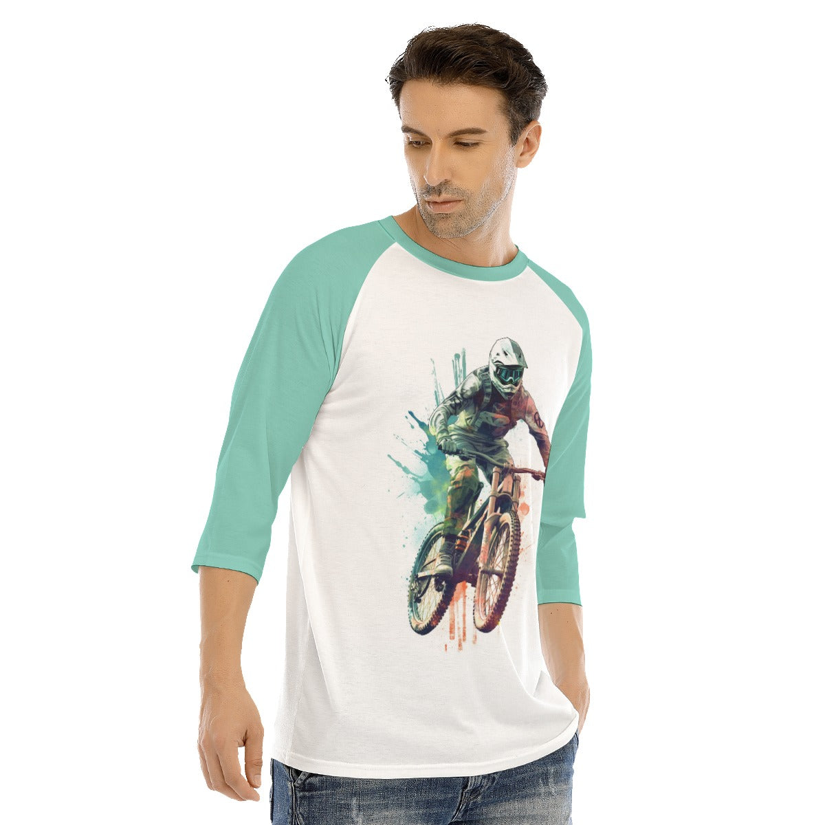 All-Over Print Men's O-neck Raglan Sleeve T-shirt