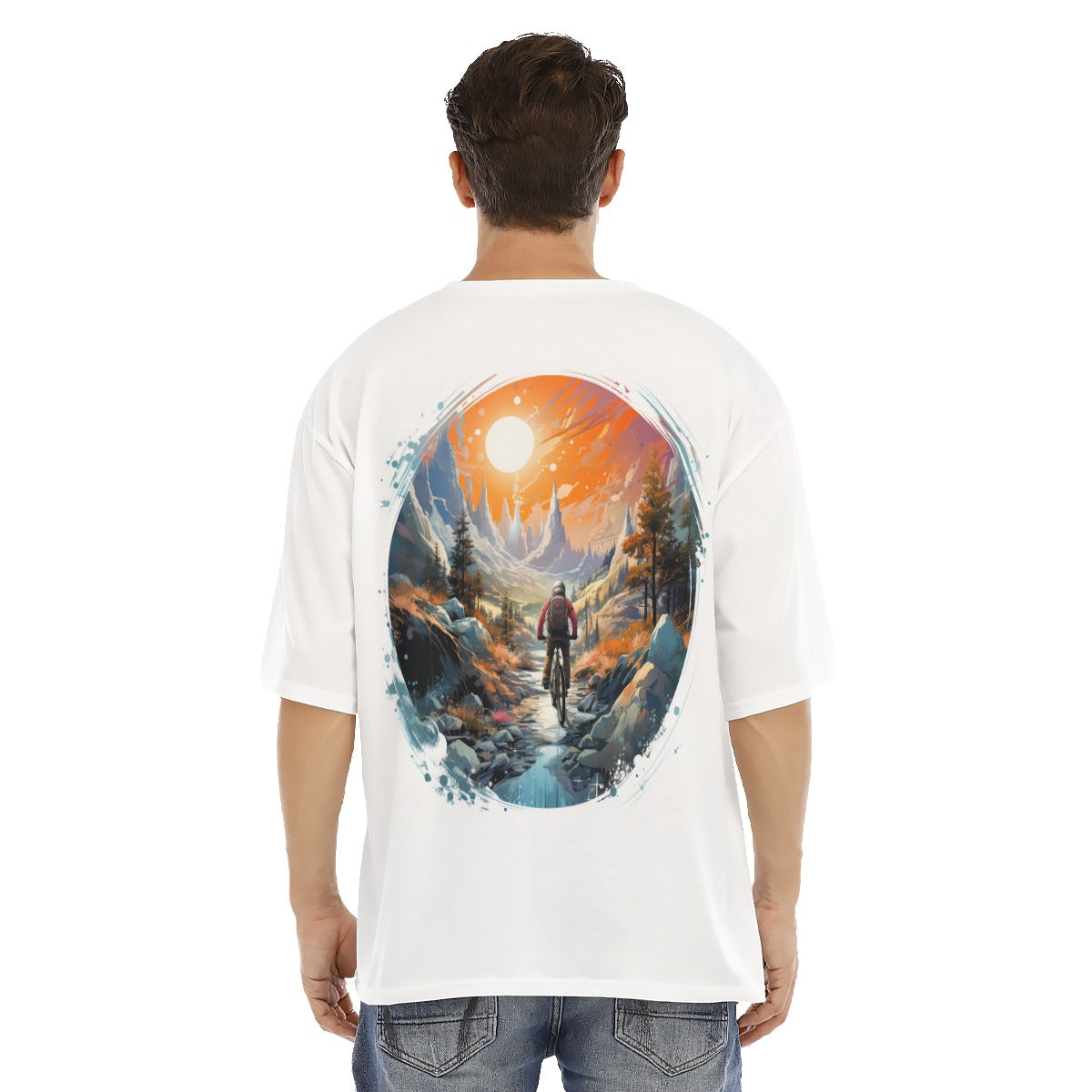 All-Over Print Men's Drop Shoulder T-shirt With Short Sleeve