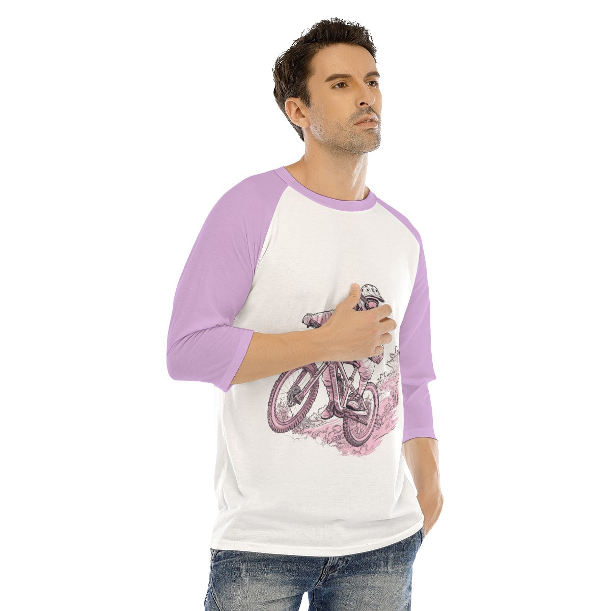 All-Over Print Men's O-neck Raglan Sleeve T-shirt