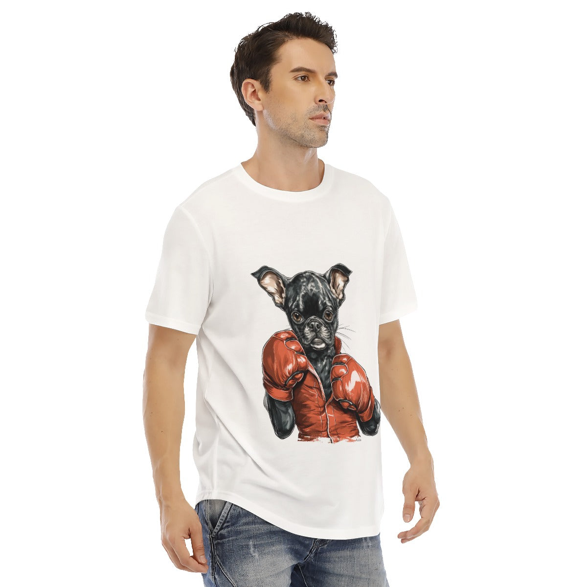 All-Over Print Men's Short Sleeve Rounded Hem T-shirt