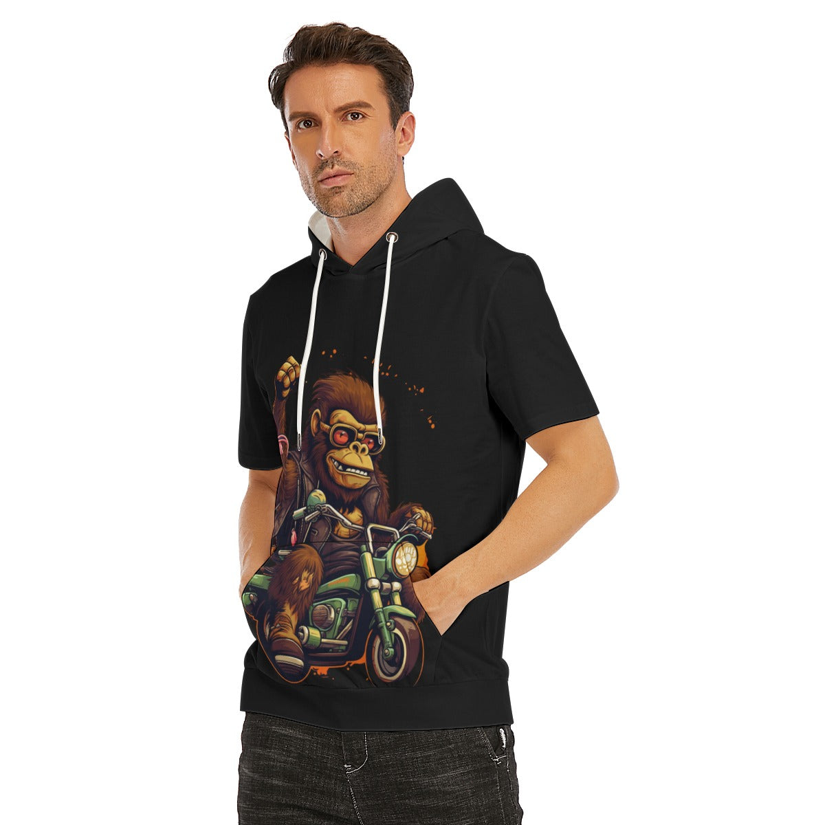 All-Over Print Men's T-Shirt With Hood | 190GSM Cotton