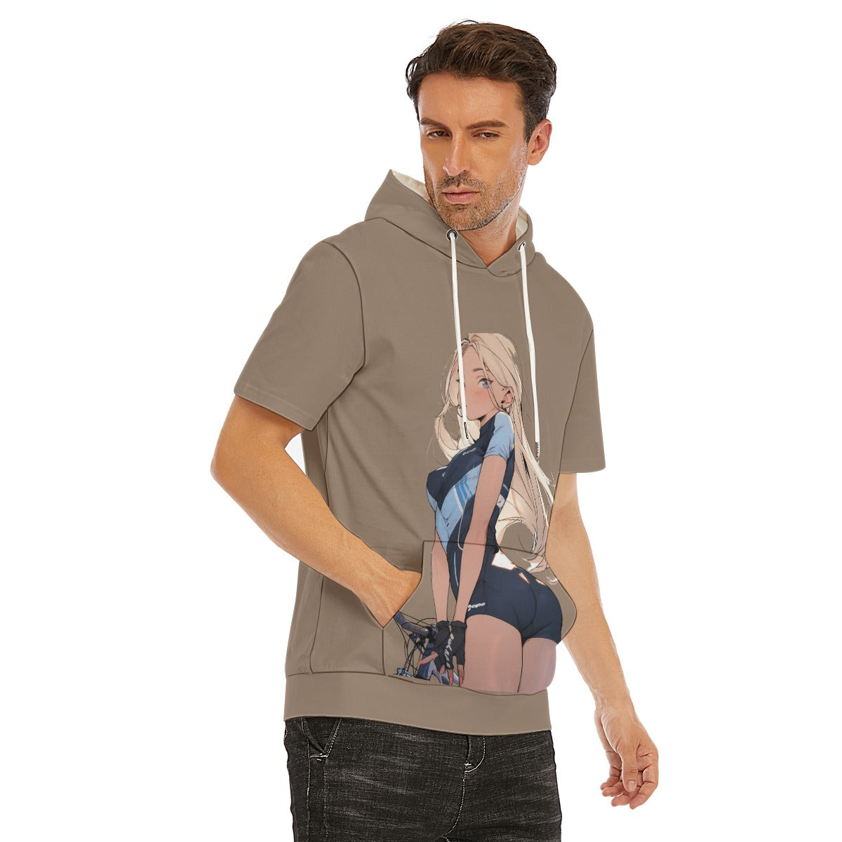 All-Over Print Men's T-Shirt With Hood | 190GSM Cotton