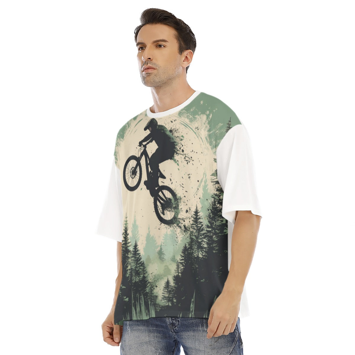 All-Over Print Men's Drop Shoulder T-shirt With Short Sleeve