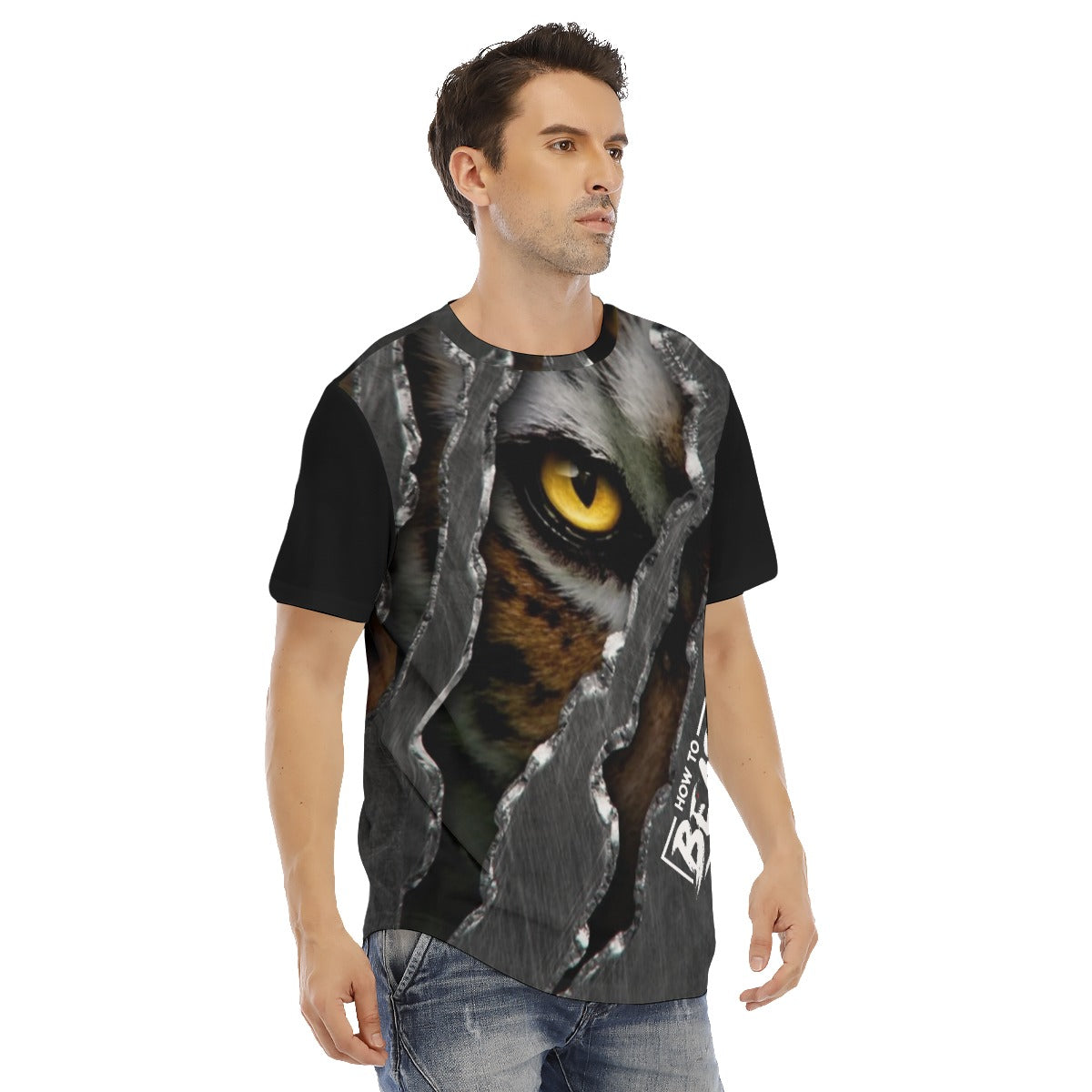 All-Over Print Men's Short Sleeve Rounded Hem T-shirt