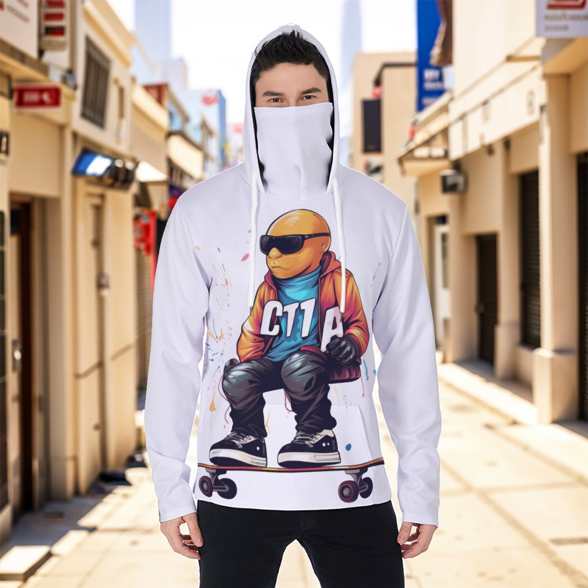 Eco-friendly All-Over Print Men's Masked Hoodie