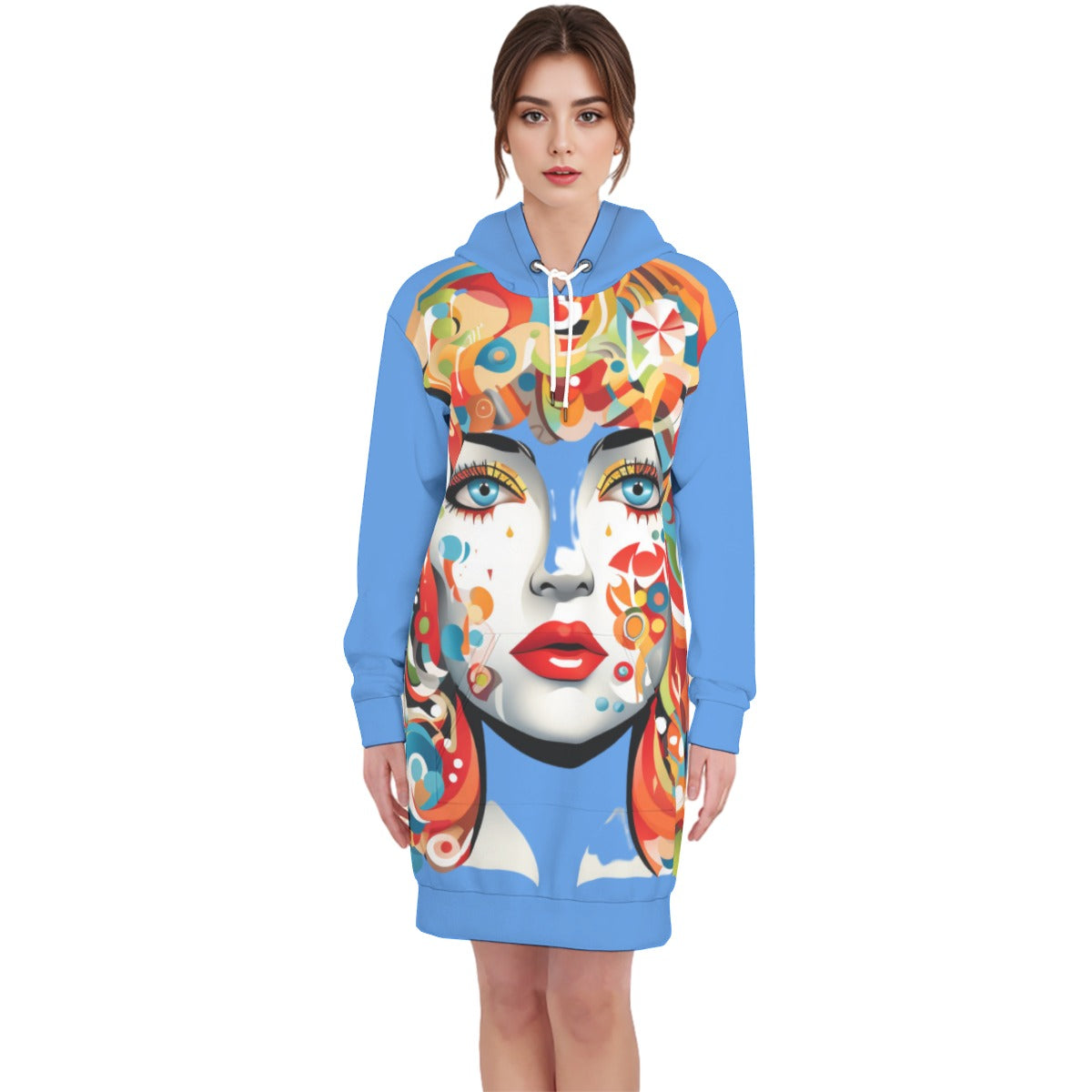 All-Over Print Women's Long Pullover Hoodie|310GMS Cotton